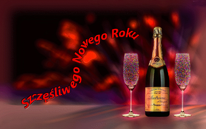 Błyszczące kieliszki szczęśliwego nowego roku